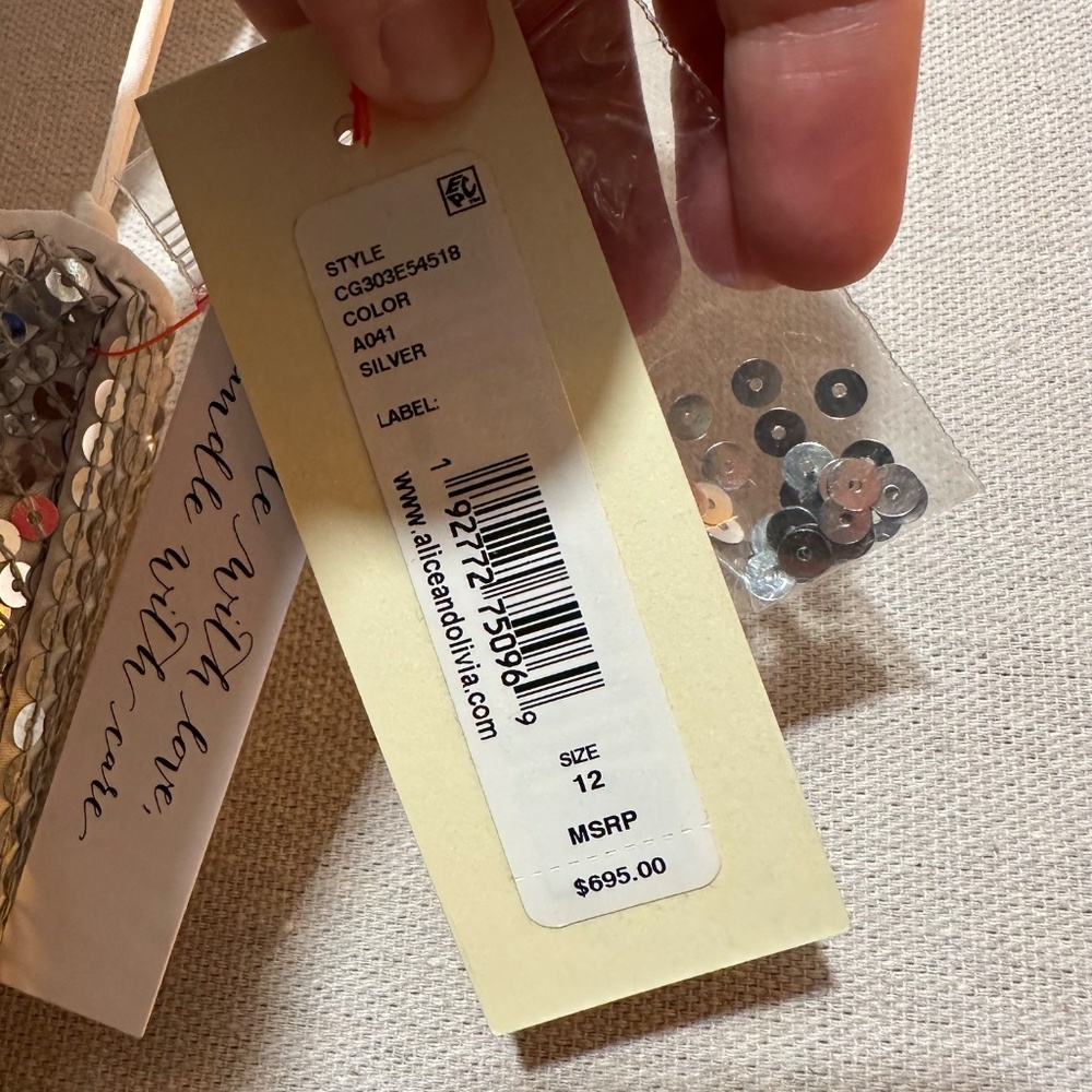 NWT Alice and Olivia May Halter Neck Sequin Gown - size 12 - Picture 8 of 9